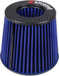 KYOSTAR Carbon Fiber 3" (76mm) High-Flow Air Filter, Reusable Cone Cold Air Intake, High Performance, Washable, Clamp-On High Flow Air Kit, Flange Diameter: 3 Inch, Filter Height: 6.7 Inch, Blue
