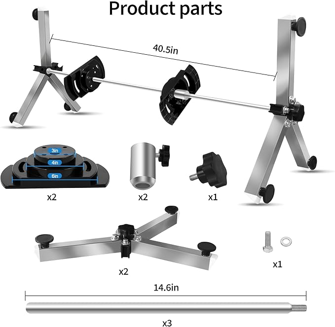 Pool Filter Cleaning System and Cleaner Stand Solid Aluminum Shaft- Compatible with 3，4，and 6 Inch Filter Cartridges，Dual Use Stand Design for Vertical & Horizontal