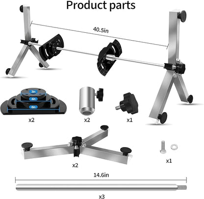 Pool Filter Cleaning System and Cleaner Stand Solid Aluminum Shaft- Compatible with 3，4，and 6 Inch Filter Cartridges，Dual Use Stand Design for Vertical & Horizontal