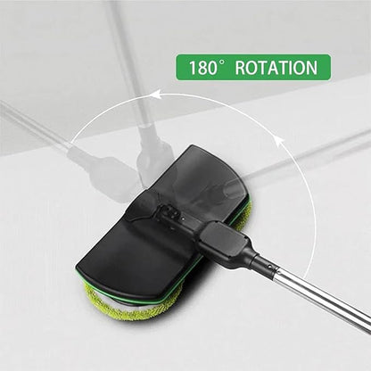 Cordless Electric Mop, 35dB Quiet Floor Cleaner with Dual Motor, Lightweight Spin Scrubber for Hardwood Tile Marble, Adjustable Handle, Rechargeable Polisher, Washable Pads，8 PCS Cleaning Cloths