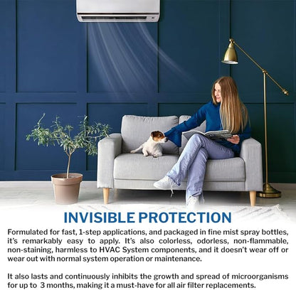 PermaSafe HVAC Solutions, Antimicrobial Air Filter Treatment, Odor Inhibitor, and Indoor Air Quality Enhancer & Protectant