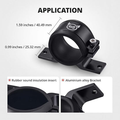 EVIL ENERGY 50mm Fuel Filter Mounting Bracket, Fuel Pump Clamp Holder Black