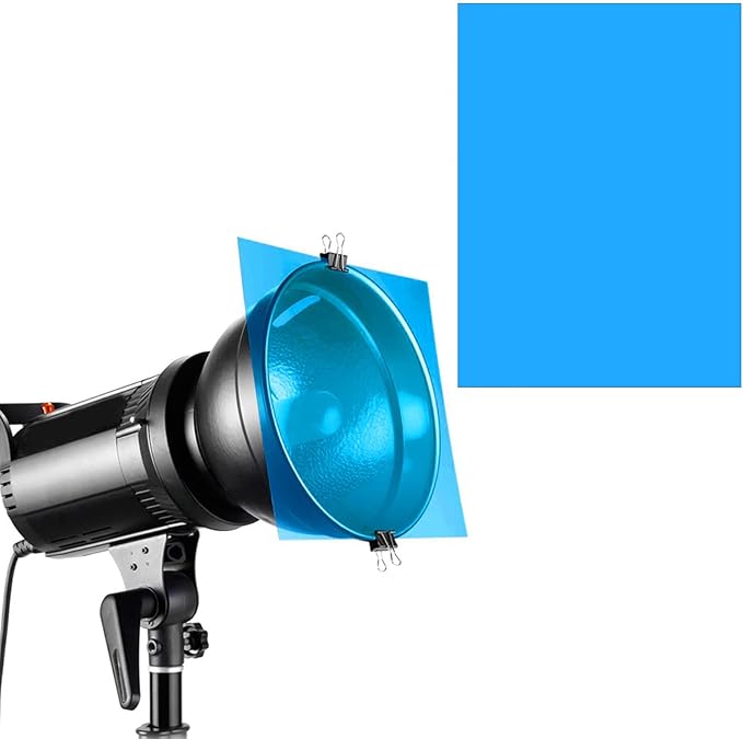 Lystaii 9pcs Gel Light Filter Color Correction Colored Overlays Transparent Color Film Lighting Gel Filter Plastic Sheets Correction 11.7 by 8.3 Inches for Film, Video, Photo, Stage (Blue)