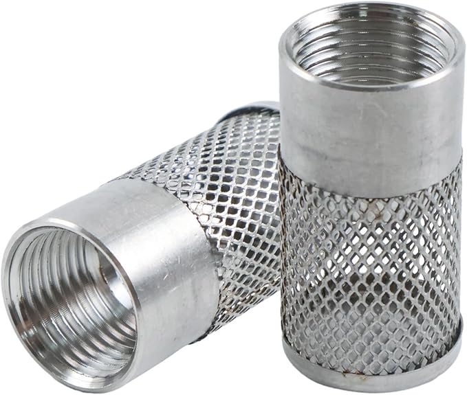 Dia Hose Inlet Suction Strainer Filter, Stainless Steel Water Pump Filter for Garden Irrigation, High Pressure Water Pump, Sprayer & Plumbing Systems (2Pcs 25mm)