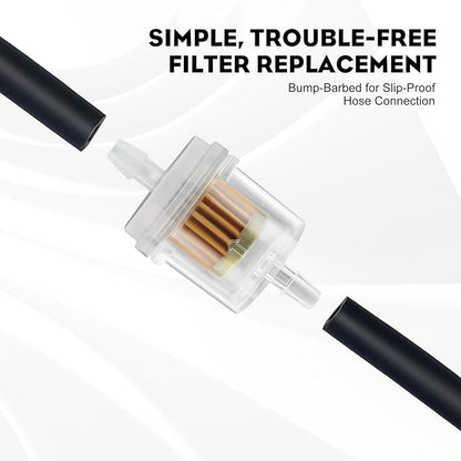 12pcs 1/4 Inch Gas Inline Fuel Filter Compatible with MTD Kohler Kawasaki John Dere Birgs & Straton Taotao Scooter ATV Motorcycle Small Engine Generator Lawn Mower Universal Fuel Filter