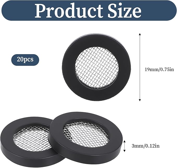 20 Pack Shower Head Filter Gasket 3/4" Shower Head Washer Gasket with Wire Mesh Middle Seal O Ring Hose Net for 1/2" Handheld Hose Connector Prevent Leakage Filter Gaskets
