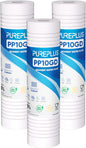 PUREPLUS 5 Micron 10" x 2.5" Whole House Grooved Sediment Home Water Filter, Replacement Cartridge for Any 10 inch RO Unit, AO-WH-PREV-R2, AP110, WHKF-G05, AB-SGR5M, GXWH20S, WFPFC5002, CFS10, 3Pack