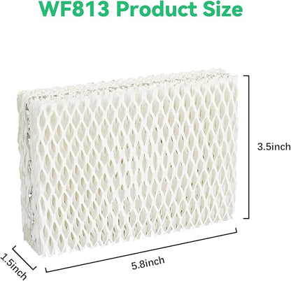 kakofaci 4 Pack WF813 Humidifier Filters Replacement Compatible with Equate EQWF813 PCWF813 Relion RCM832 RCM-832N Protec RWF813 EQ-2119-UL PCCM-832N Cool Mist Humidifiers Wick Filter