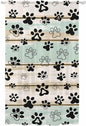 Sheer Curtains 84 Inches Long, Sage Green Beige Farmhouse Semi Sheer Curtains Light Filtering Window Treatment, Black Dog Paw Vintage Wooden Privacy Voile Drapes for Living Room Bedroom 52x84 Inch