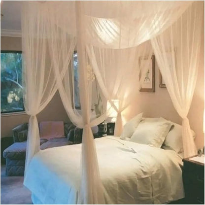 Canopy Bed Curtains Black/White/Beige Elegant Lace Canopy Curtain for Double King Size Bed(Beige)