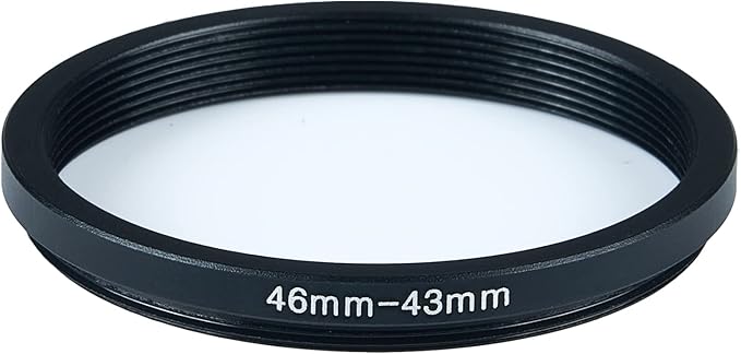 46mm to 43mm Step-Down Ring Filter Adapter for All Brands UV ND CPL Metal Ring Step-Down Rings Adapter Filter (46mm-43mm)