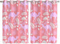 2 Panel Kitchen Cafe Curtains, Desert Camel Sunlight Filtering Nature Air Through, Window Decor Tier Curtains for Living Room 104W x 63L inch Vintage Sand Camel Leaves Flower Pattern Pink