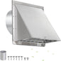 4 Inch Dryer Vent Cover Outside with Mesh with Cushioned Flap,304 Stainless Steel Wall Vent Exhaust Vent Cover,4" Outdoor Dryer Vent Cover Hood Exterior Wall Vent Cover Cap for Range Hood Vent AC Vent