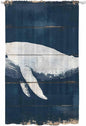 Sheer Curtains 96 Inches Long, Ocean Whale Blue Semi Sheer Curtains Light Filtering Window Treatment, Watercolor Coastal Vintage Wood Grain Privacy Voile Drapes for Living Room Bedroom 52x96 Inch