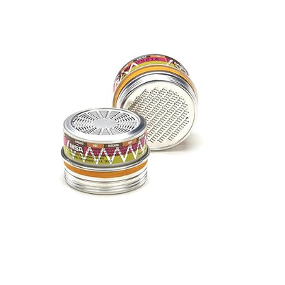 MSA 815185 Comfo Respirator Cartridge - Chlorine/Mercury Vapor/P100 (Mersorb), Quantity: 6 per Pack, Chemical & Combination Air-Purifying Respirator Attachment, Long-Lasting Respiratory Protection