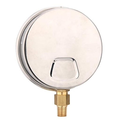 MEASUREMAN 4" Dial Size, Glycerin Filled Plumbing Pressure Gauge, 0-60psi, Stainless Steel Case, 1/4" NPT Lower Mount
