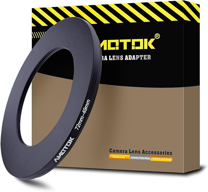 72mm Lens to 49mm Camera Lens Adapter,72mm-49mm Filter Step-Down Ring,Compatible All 49mm Filter Accessory.Made from CNC Machined