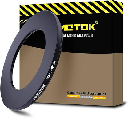 72mm Lens to 49mm Camera Lens Adapter,72mm-49mm Filter Step-Down Ring,Compatible All 49mm Filter Accessory.Made from CNC Machined