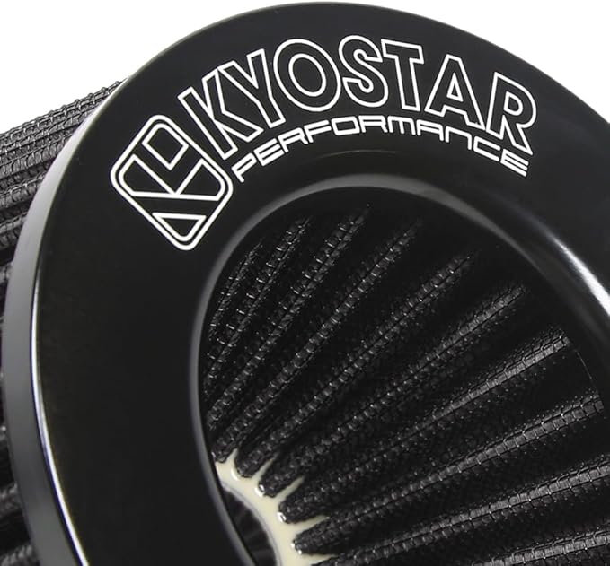 Universal 3/3.5/4" (75/89/100mm) High-Flow Air Filter, Reusable Cone Cold Air Intake, High Performance, Clamp-On Car High Flow Air Kit, Flange Diameter: 3/3.5/4 Inch, Height: 10 Inch, BLACK