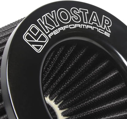 Universal 3/3.5/4" (75/89/100mm) High-Flow Air Filter, Reusable Cone Cold Air Intake, High Performance, Clamp-On Car High Flow Air Kit, Flange Diameter: 3/3.5/4 Inch, Height: 10 Inch, BLACK
