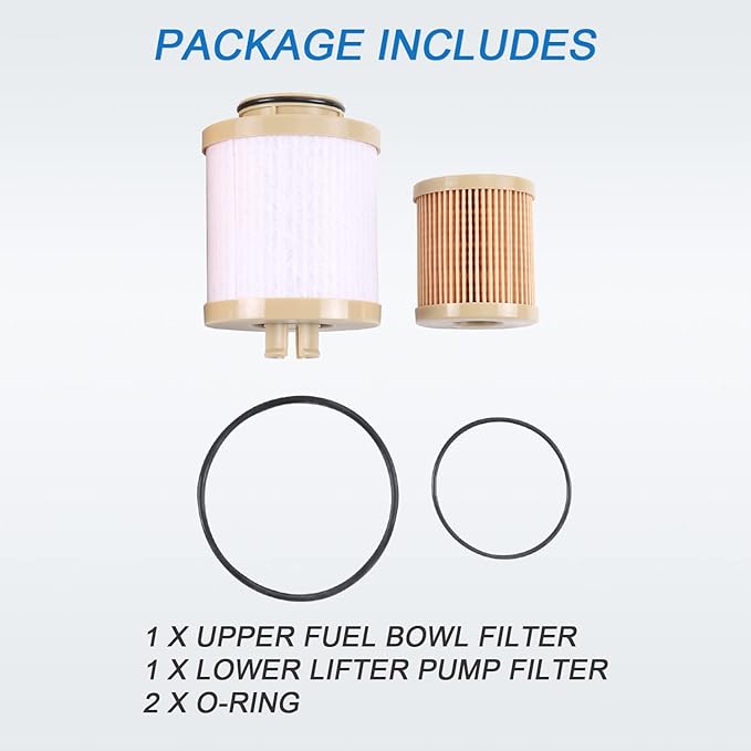 FD4616 Diesel Fuel Filter replacement for 2003-2007 Ford 6.0L F250 F350 F450 F550 Super Duty 2003-2005 Excursion Power stroke includes lower lifter pump and upper fuel bowl filter 3C3Z9N184CB