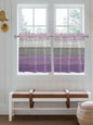 Country Wood Board Gray Purple Window Valance Curtains, Farmhouse Gradient Plank Light Filtering Kitchen Valance with 3-inch Rod Pocket for Living Room Bathroom Bedroom,2 Panel,27.5x36In
