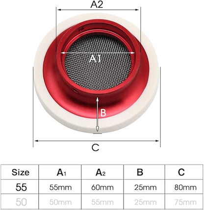 Carburetor Velocity Stack Air Filter Cleaner 55mm Modified Alloy with Sponge Filter Steel Mesh for PWK32-34mm Shortest Fast Intake Suggest Small Displacement (Red New,55mm)