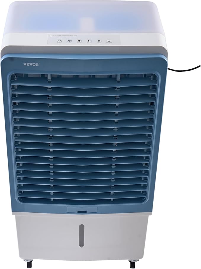 VEVOR Evaporative Air Cooler, 4129 CFM with 12.7 Gallon Water Tank Swamp Cooler, Portable Cooling Fan with Remote Control, 12H Timer, 4 Ice Boxes, Quiet Operation, 3 Wind Speeds for Outdoor Indoor Use