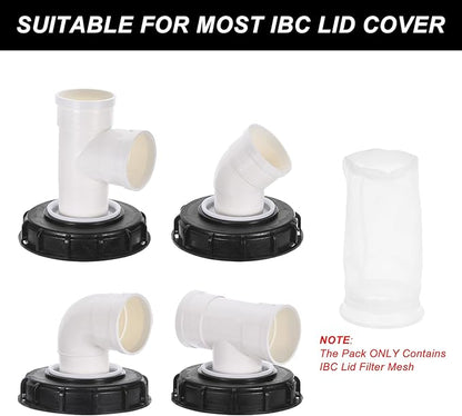 PATIKIL 4" IBC Lid Filter 2 Pack 210mm Long Washable Nylon Fine Mesh Filter IBC Tank Container Accessories for Rainwater Tank Rain Tank Ton Barrel Cover