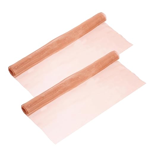 uxcell 2 Pack Copper Mesh, 40" x 13" 100 Mesh Pure Copper Wire Mesh Dense Filter Screen Mesh for Hole Blocking Gardening Sealing Distilling