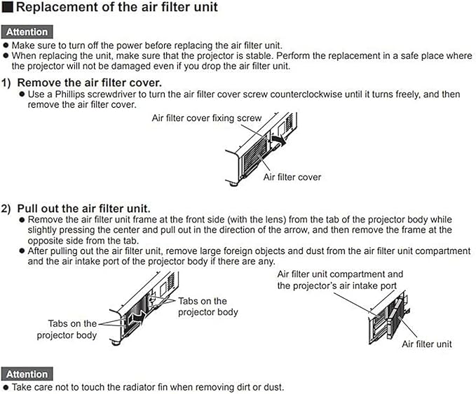AWO ET-EMF510 Replacement Projector Air Dust Filter Fit for PANASONIC PT-DS20K,PT-DS20K2,PT-DW17K,PT-DW17K2,PT-DZ16K,PT-DZ16K2,PT-DZ21K,PT-DZ21K2 Projectors