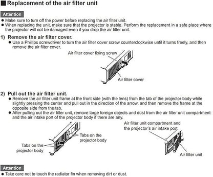 AWO ET-EMF510 Replacement Projector Air Dust Filter Fit for PANASONIC PT-DS20K,PT-DS20K2,PT-DW17K,PT-DW17K2,PT-DZ16K,PT-DZ16K2,PT-DZ21K,PT-DZ21K2 Projectors