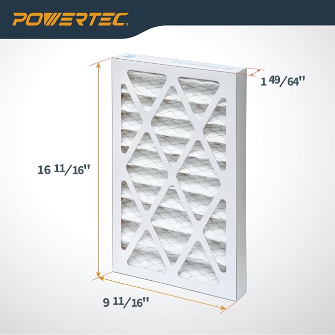 POWERTEC 5 Micron Outer Air Filter for WEN 3410, POWERTEC AF4000/AF4001, Shop Fox W1830 Air Filtration System, Replacement for WEN 90243-027-2 Woodworking Air Filters for Workshop & Garage, 4PK
