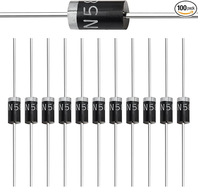 (Pack of 100 Pieces) Chanzon 1N5817 Schottky Barrier Rectifier Diodes 1A 20V DO-41 (DO-204AL) Axial 5817 IN5817 1 Amp 20 Volt