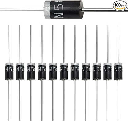 (Pack of 100 Pieces) Chanzon 1N5817 Schottky Barrier Rectifier Diodes 1A 20V DO-41 (DO-204AL) Axial 5817 IN5817 1 Amp 20 Volt