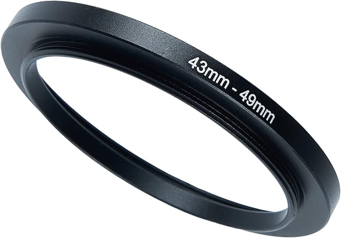 43mm to 49mm Step-Up Ring Filter Adapter for All Brands UV ND CPL Metal Ring Step-Up Rings Adapter Filter (43mm-49mm)