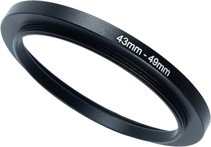 43mm to 49mm Step-Up Ring Filter Adapter for All Brands UV ND CPL Metal Ring Step-Up Rings Adapter Filter (43mm-49mm)