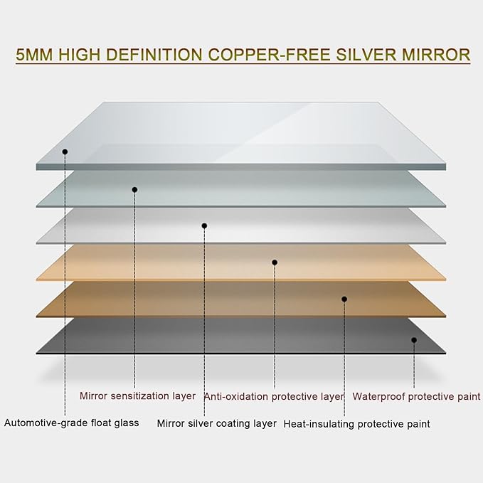 Smart Lighted Bathroom Mirror for Wall，Bathroom Mirror with LED Lights，Energy-Saving LED Smart Mirrors，LED Mirror for Bathroom，with Demister Pad and Smart Touch Switch(H60*W90cm/H23.6*W35.4IN)
