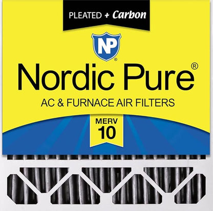 Nordic Pure 20x20x5 (Actual Size: 19 5/8 x 19 7/8 x 4 3/8) Honeywell Replacement Furnace Filters MERV 10 Plus Carbon 1 Pack