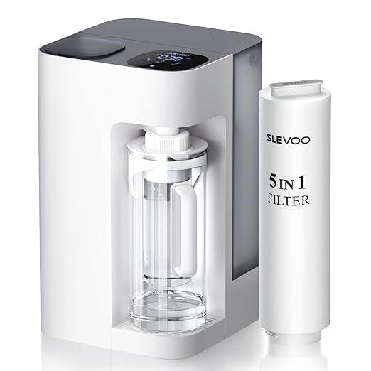 [Smart] Reverse Osmosis Water Filter Countertop,Ph+ & 6-Stage RO Water Filtration System-Alkaline Remineralization,4:1 Pure to Drain,40oz Auto-Fill & Stop Glass Carefe,No Installation Required(White)