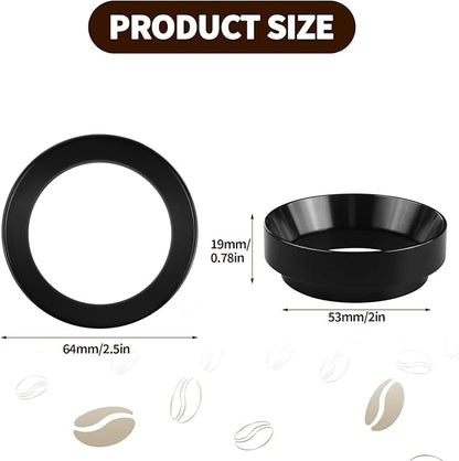 53mm Espresso Dosing Funnel with Magnetic, 53mm Portafilter Funnel, Dosing-Funnels, Compatible with Filter Espresso Dosings Funnels, 8 Magnets (Black)