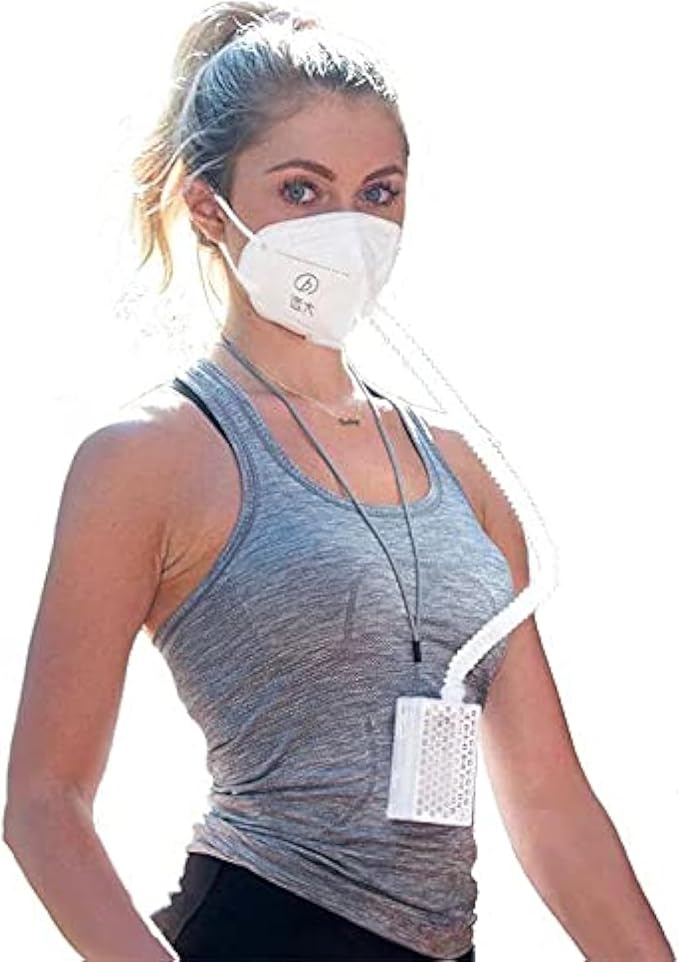 BROAD Breathe Easier AirPro Mask Rechargeable Reusable Air Purifying Respirator with a HEPA Filter