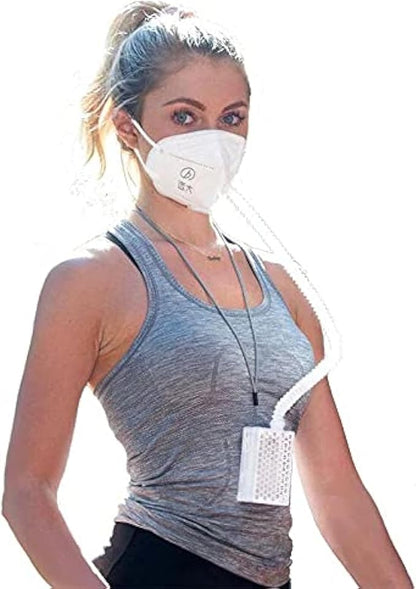 BROAD Breathe Easier AirPro Mask Rechargeable Reusable Air Purifying Respirator with a HEPA Filter