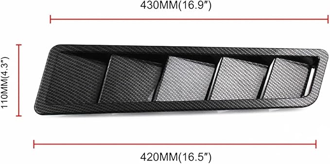 2Pcs Car Hood Vent Trim Louver Air Flow Intake Universal Compatible For Ford Compatible For Honda SUV Offroads(Black)