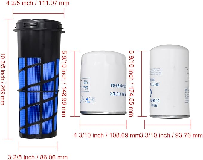 30-00471-20 Filter Maintenance Service Kit 30-00463-00 Compatible with Carrier Reefer Unit 7300 7500 Replace Oil Change Filter Kit Air Filter 30-00471-20, Fuel Filter 30-00463-00 30-01090-05