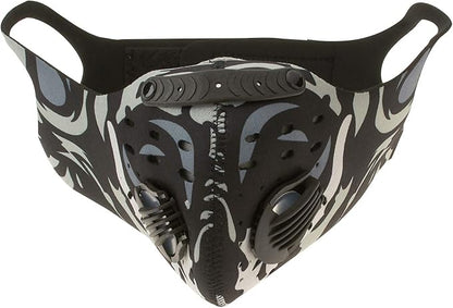 ASA Techmed Reusable Dual Air Breathing Valve Face Mask Cover with Activated Carbon Filter (Tactical Skull)