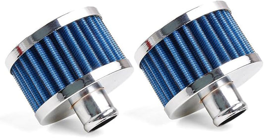 MUGE RACING 23mm Car Air Filter Universal Cold Air Intake Filter High Flow Vent Valve Cover Breather Filter (Blue- 2 Pcs)