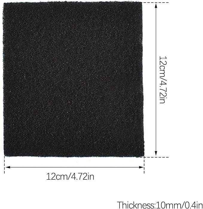 Eagles Square Compost Bin Filters, 10PCS, 4.7" x 4.7" x 0.4" Charcoal Filters for Kitchen Compost Bin Pail, Square Activated Carbon Filter Bio Bucket Filter Universal Size