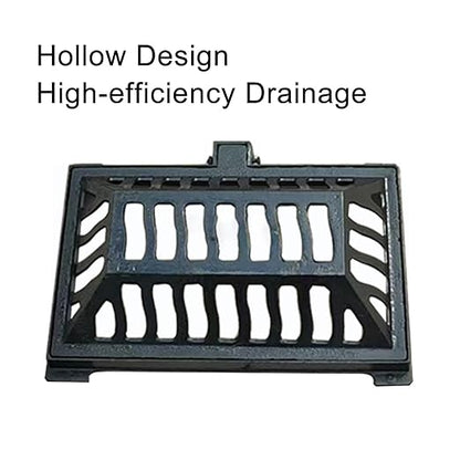 Manhole Cover and Frame Ductile Iron, Heavy Duty Drain Grate, One-Piece Design, Reinforced Drainage Covers for Yard, Garden, Construction Sites(75 * 45 * 18 cm/30 * 18 * 7 in)