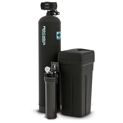 PRO+AQUA PRO-SCI-S55E Whole House Water Filter & Softener Bundle | 55,000 Grain Capacity | Removes Chlorine, Sediment, VOCs, Calcium & Magnesium | Ideal for 3–5 Bathrooms | High-Flow, Heavy-Duty
